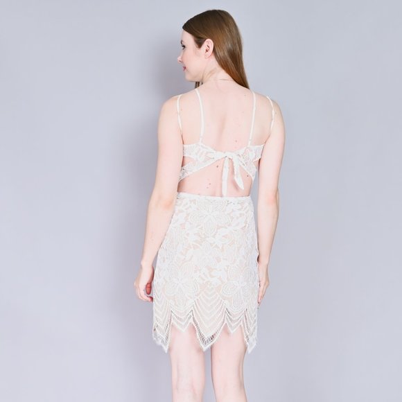 FOR LOVE AND LEMONS Ivory Guava Lace Mini Dress - Picture 4 of 7